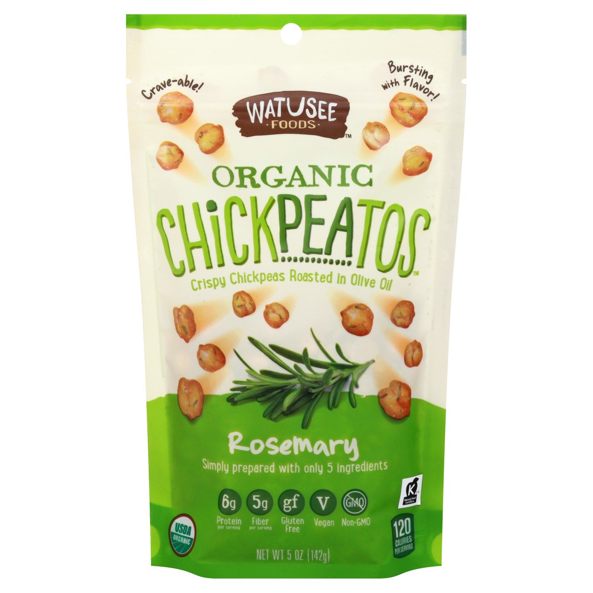 slide 7 of 13, Watusee Foods Organic Rosemary Chickpeatos 5 oz, 5 oz