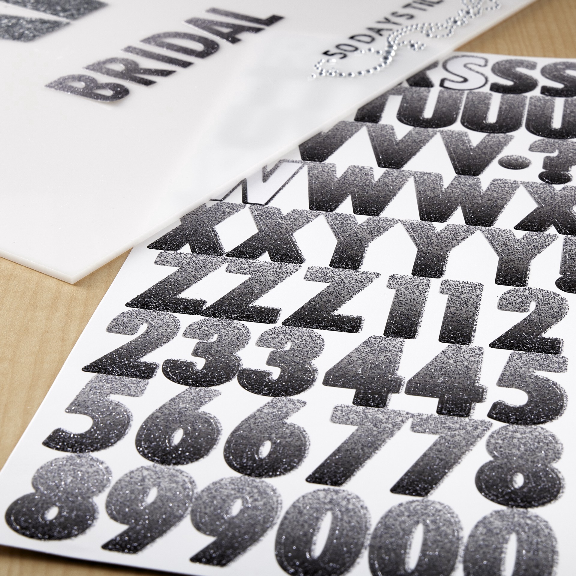 slide 3 of 3, Neutral Ombre Glitter Alphabet Stickers By Recollections, 1.25 in