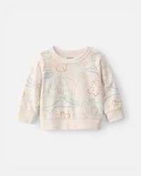 Carters Baby Animal Friends Terry Pullover Sweatshirt - Cream Beige 12M