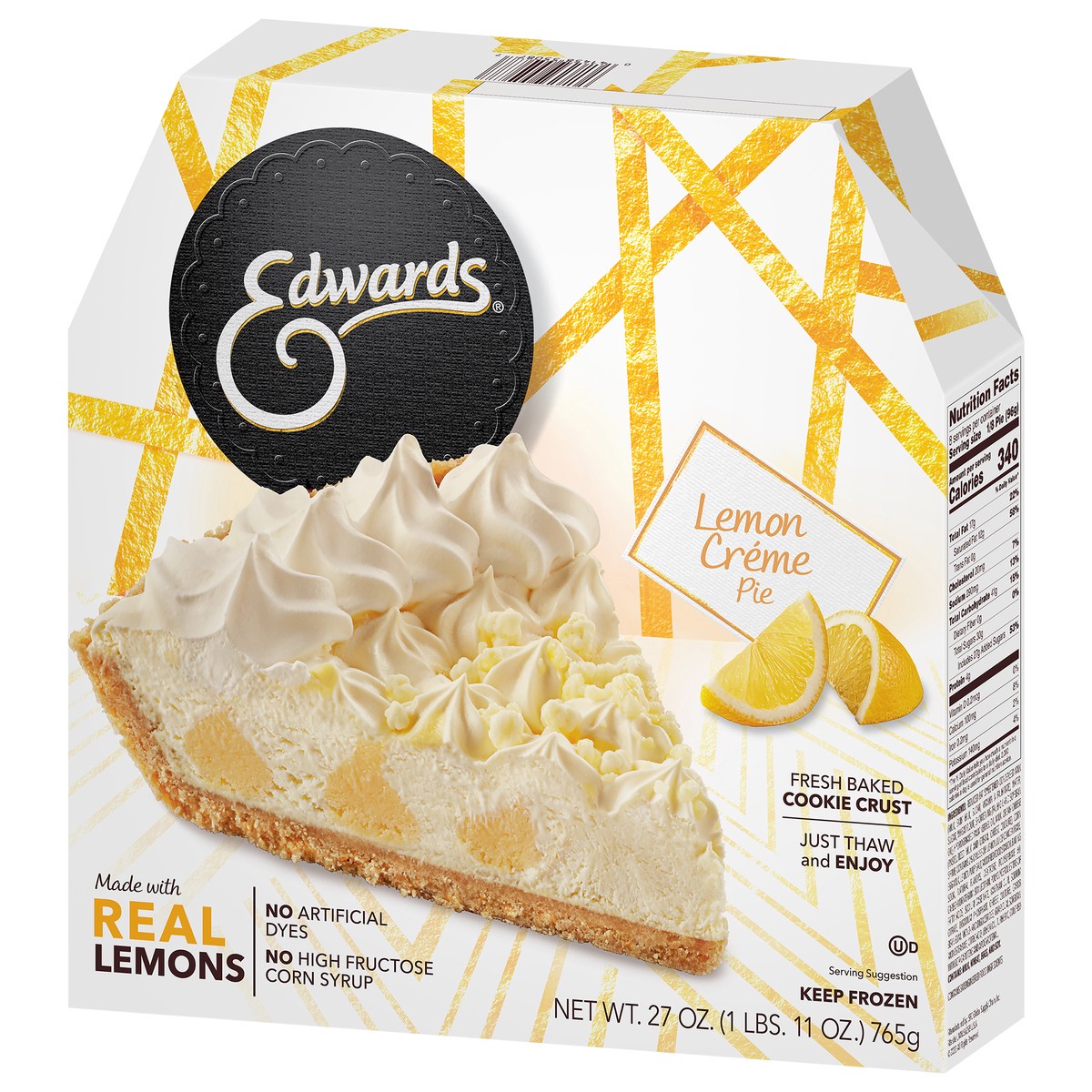 slide 9 of 9, Edwards Crème Desserts Lemon Crème Pie, 27.01 oz