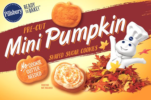 slide 1 of 6, Pillsbury Ready To Bake Pumpkin Shape Cookies, 8.5 oz