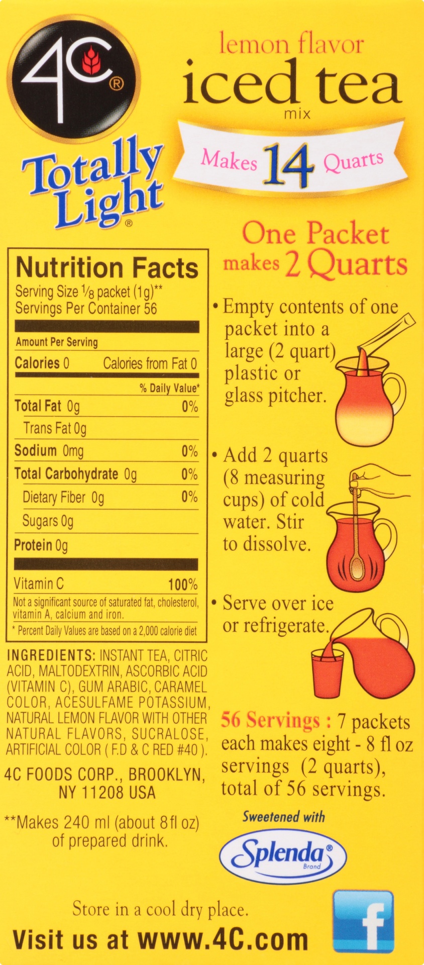 slide 6 of 8, 4C Lemon Light Ice Tea, 1.97 oz; 14 qt