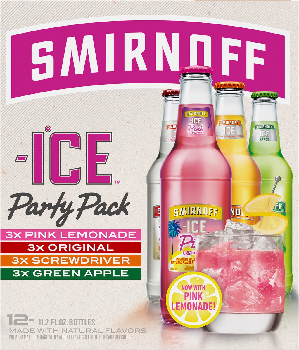 slide 8 of 9, Smirnoff Ice Sparkling Drink Party Pack, 11.2oz Bottles, 12pk, 134.4 fl oz