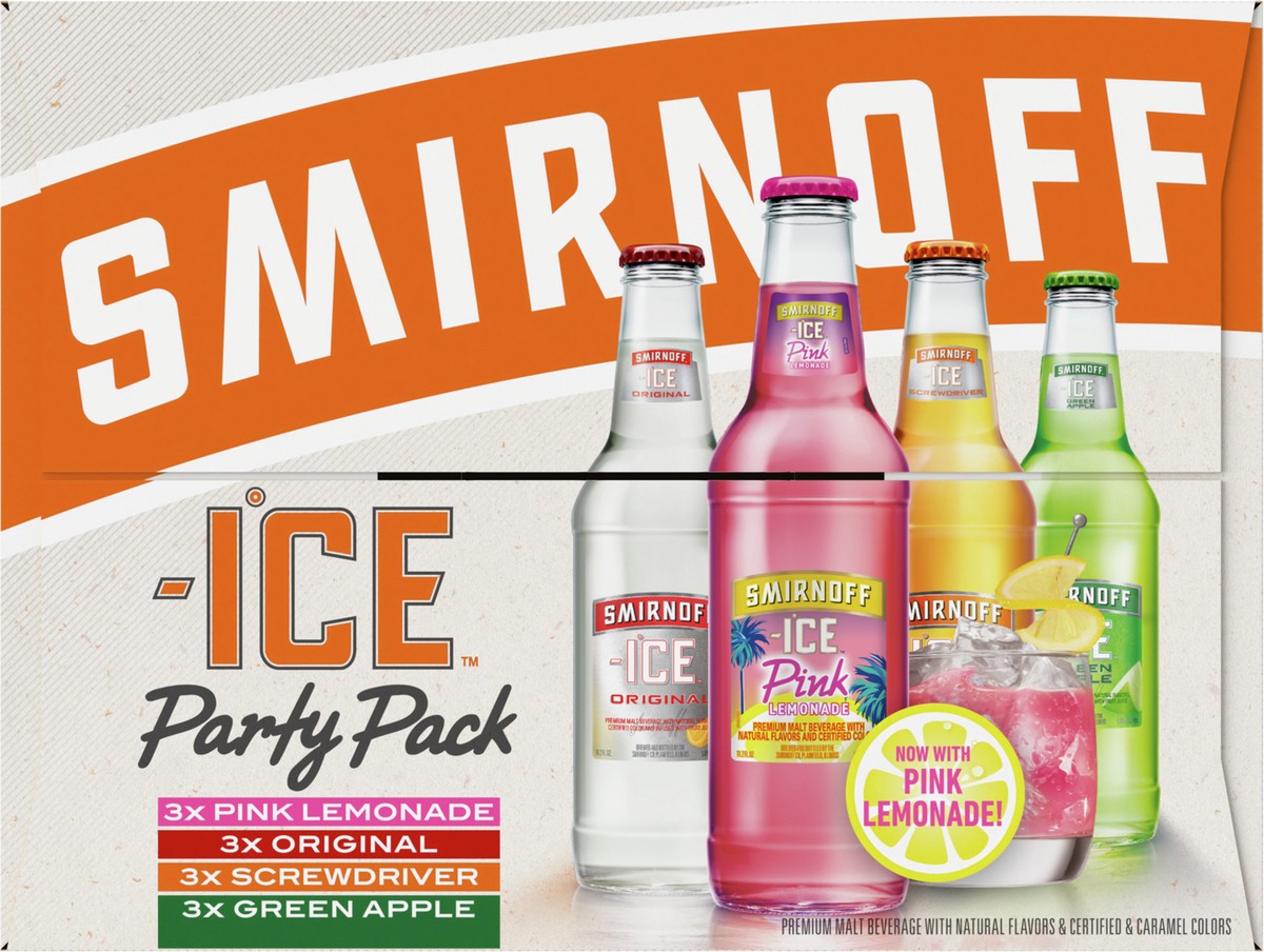 slide 9 of 9, Smirnoff Ice Sparkling Drink Party Pack, 11.2oz Bottles, 12pk, 134.4 fl oz