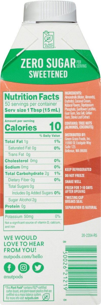 slide 3 of 9, nutpods Sweetened Almond + Coconut Cookie Butter Creamer 25.4 fl oz, 25.4 fl oz