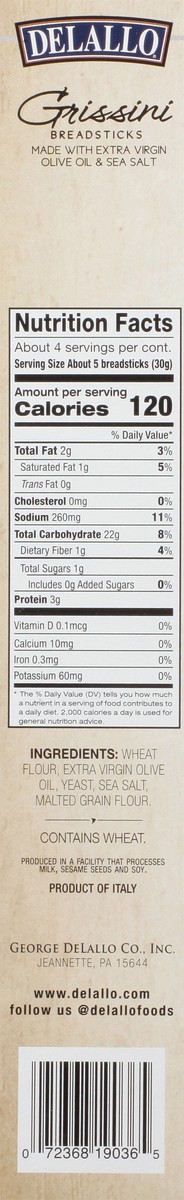 slide 8 of 17, DeLallo Grissini Breadsticks - 4.4 oz, 4.4 oz