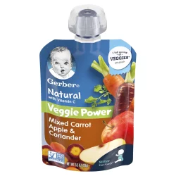 Gerber 2nd Foods Natural Veggie Power Mixed Carrot Apple & Coriander Baby Food Pouch