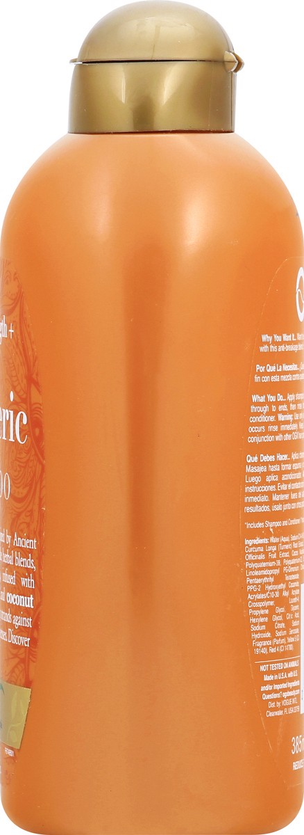 slide 11 of 11, OGX Stength & Length + Golden Turmeric Shampoo 385 ml, 13 oz