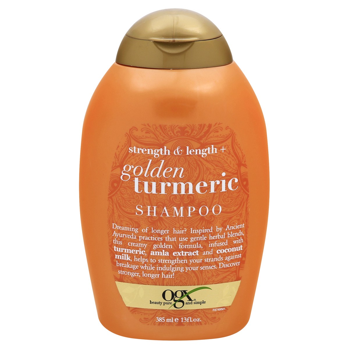 slide 7 of 11, OGX Stength & Length + Golden Turmeric Shampoo 385 ml, 13 oz