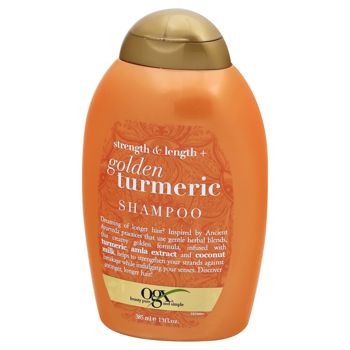 slide 6 of 11, OGX Stength & Length + Golden Turmeric Shampoo 385 ml, 13 oz