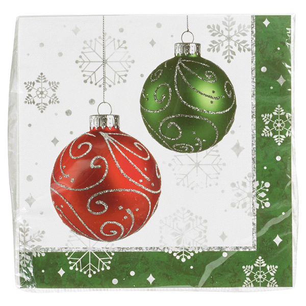 slide 1 of 1, Creative Converting Traditional Ornaments Beverage Napkin, 20 ct