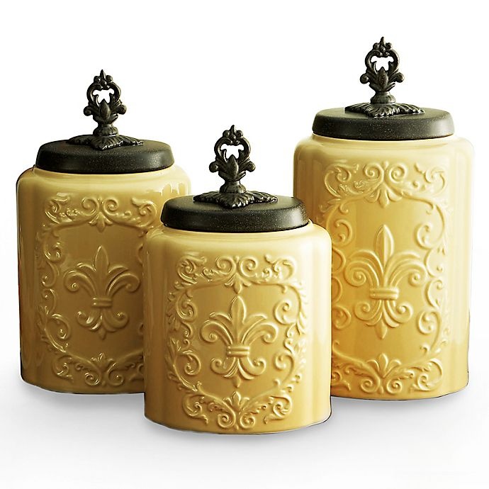 slide 1 of 1, American Atelier Antique Canister Set - Cream, 3 ct