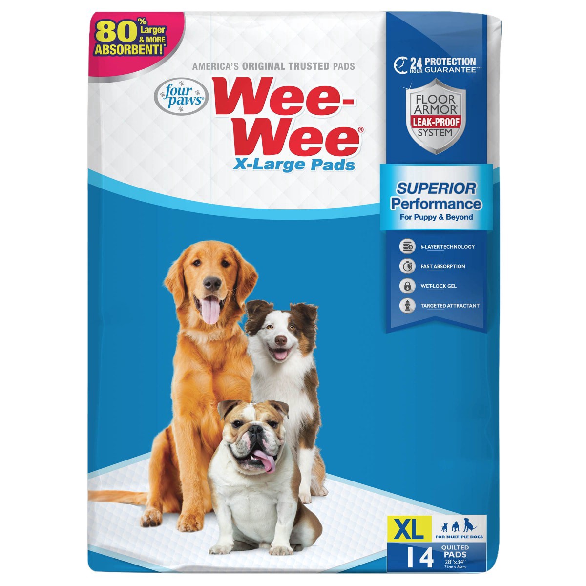 slide 1 of 13, Four Paws X-Large Wee-Wee Pads, 14 ct