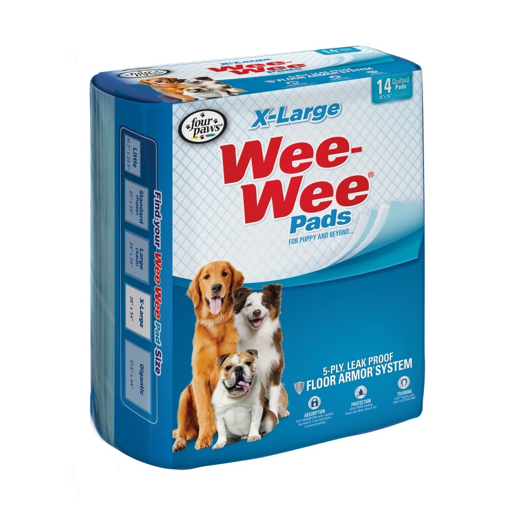 slide 1 of 1, Four Paws X-Large Wee-Wee Pads, 14 ct