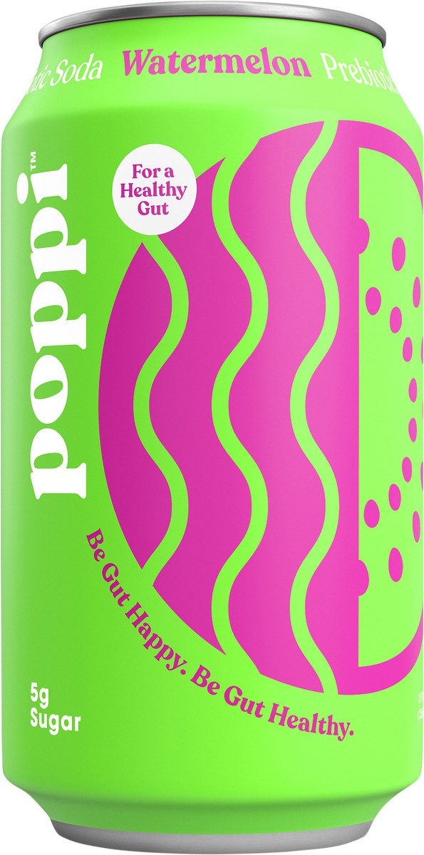 slide 2 of 2, poppi Watermelon Prebiotic Soda- 12 oz, 12 oz