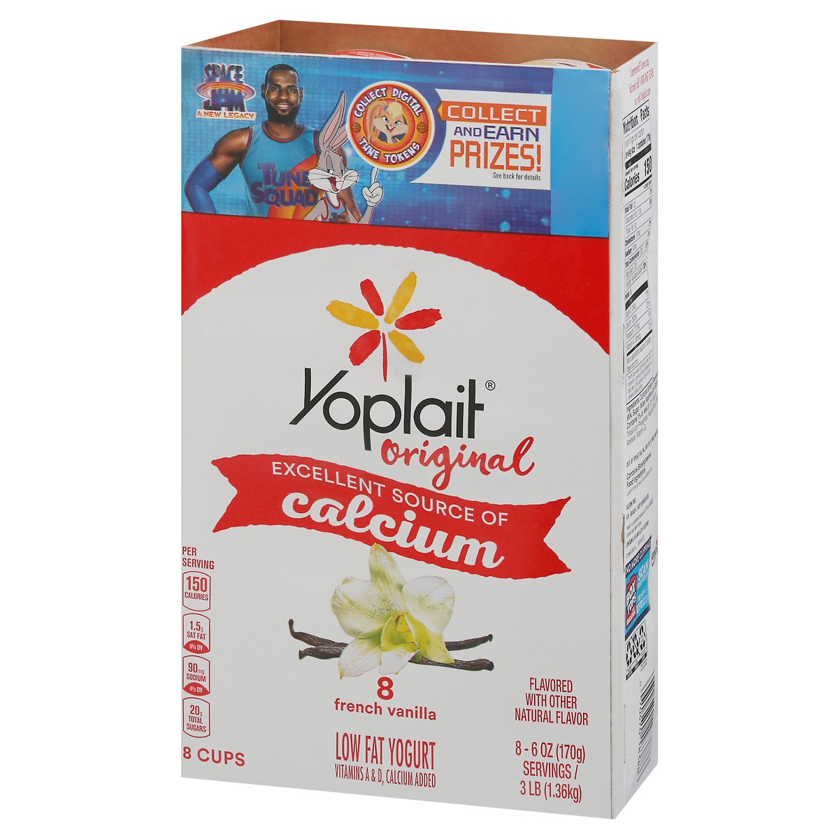 slide 9 of 10, Yoplait Original Low Fat Yogurt, French Vanilla, Good Source of Calcium, 8 Yogurt Cups, 48 oz, 8 ct