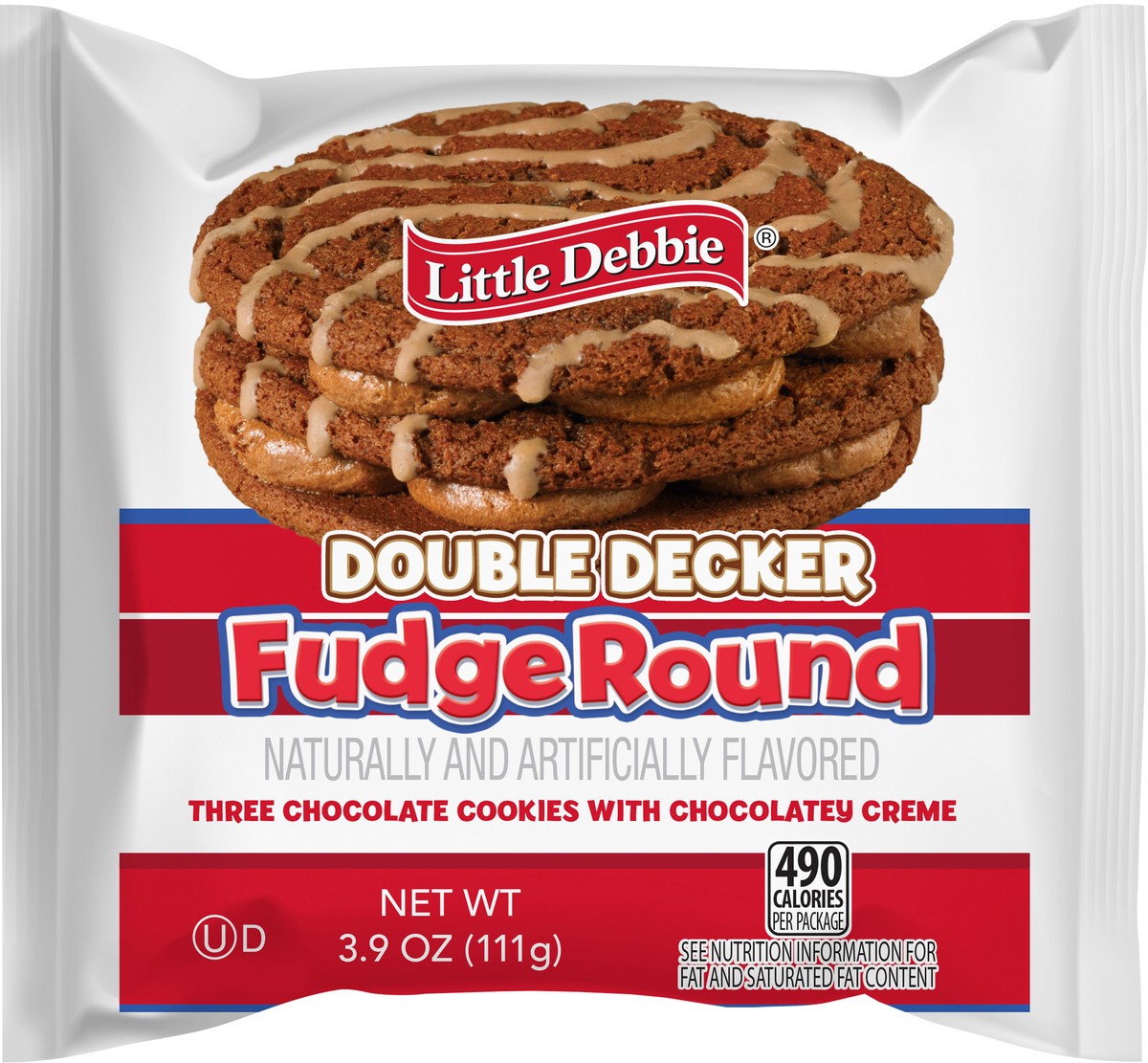 slide 2 of 13, Little Debbie Snack Cakes, Little Debbie Snack Fudge Round (Dbl Decker), 3.9 oz