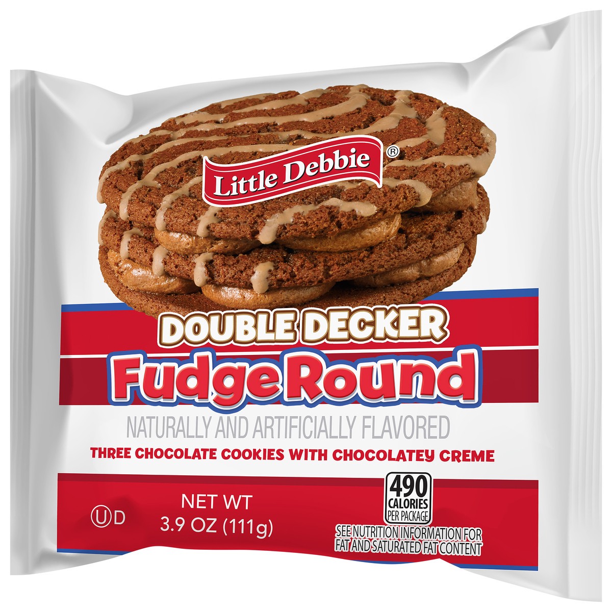 slide 13 of 13, Little Debbie Snack Cakes, Little Debbie Snack Fudge Round (Dbl Decker), 3.9 oz