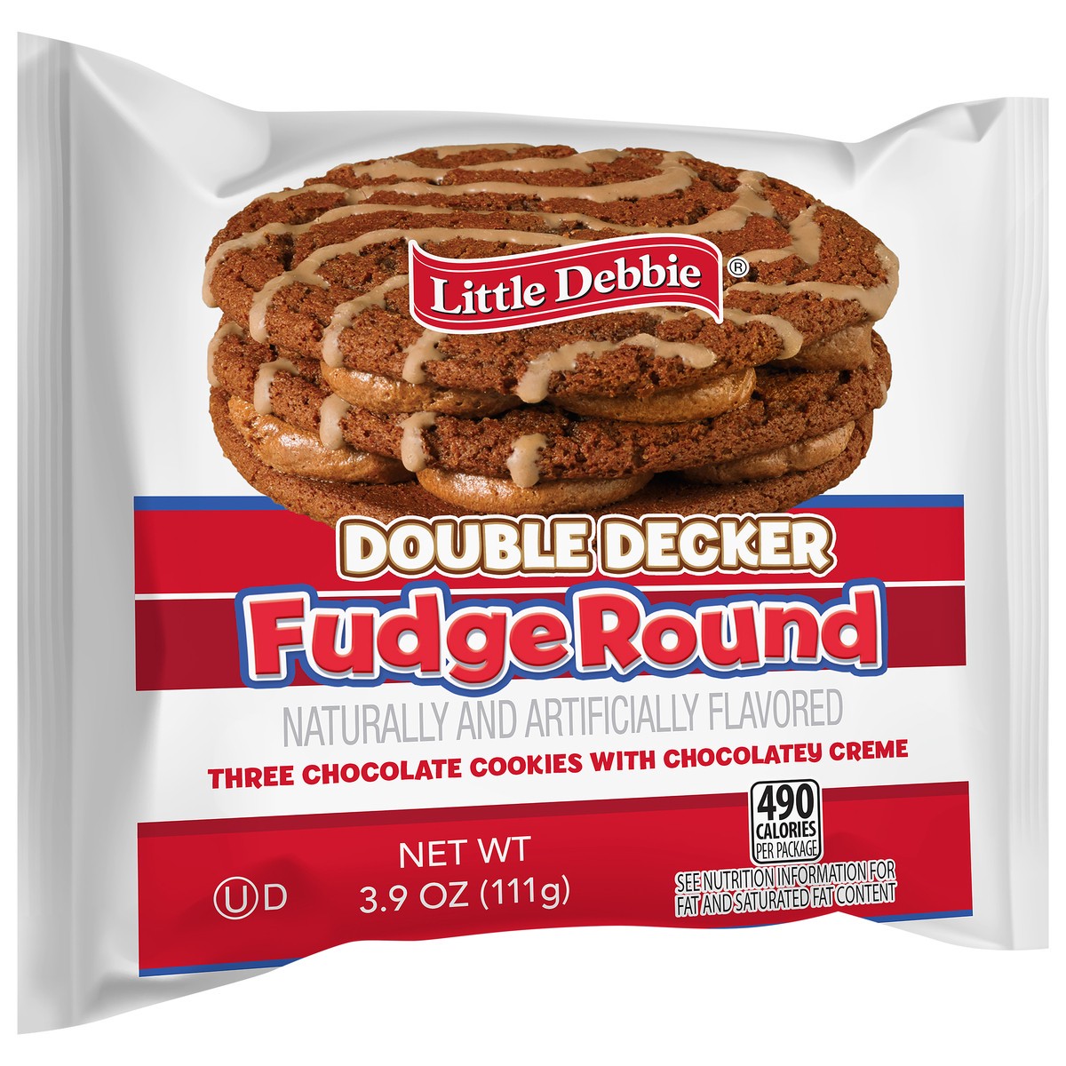 slide 4 of 13, Little Debbie Snack Cakes, Little Debbie Snack Fudge Round (Dbl Decker), 3.9 oz