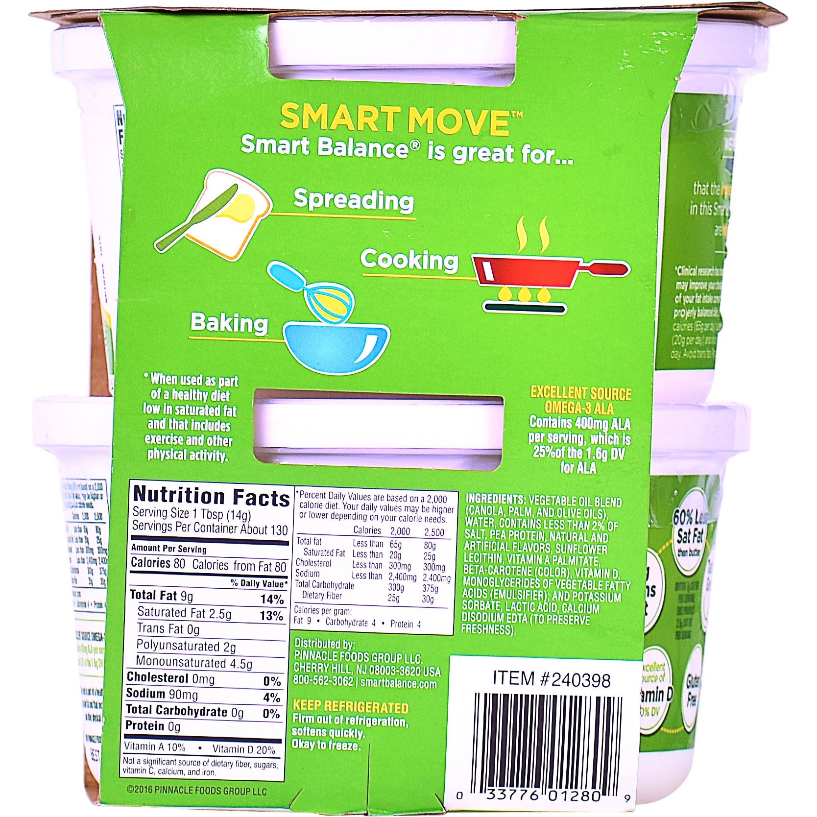 Calories in Smart Balance Original Buttery Spread and Nutrition Facts