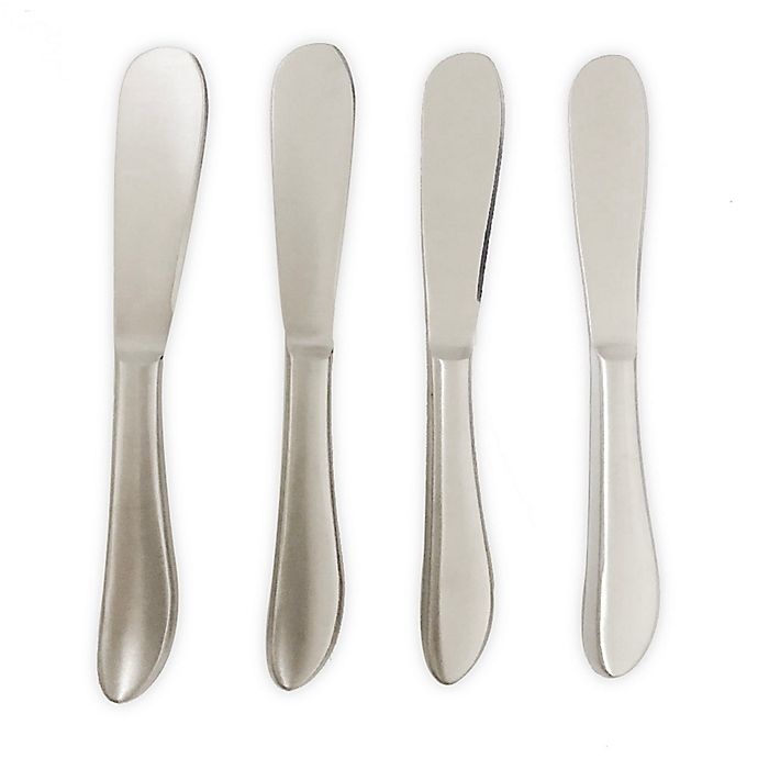 slide 1 of 1, Simply Essential Stainless Steel Cheese Spreaders, 4 ct