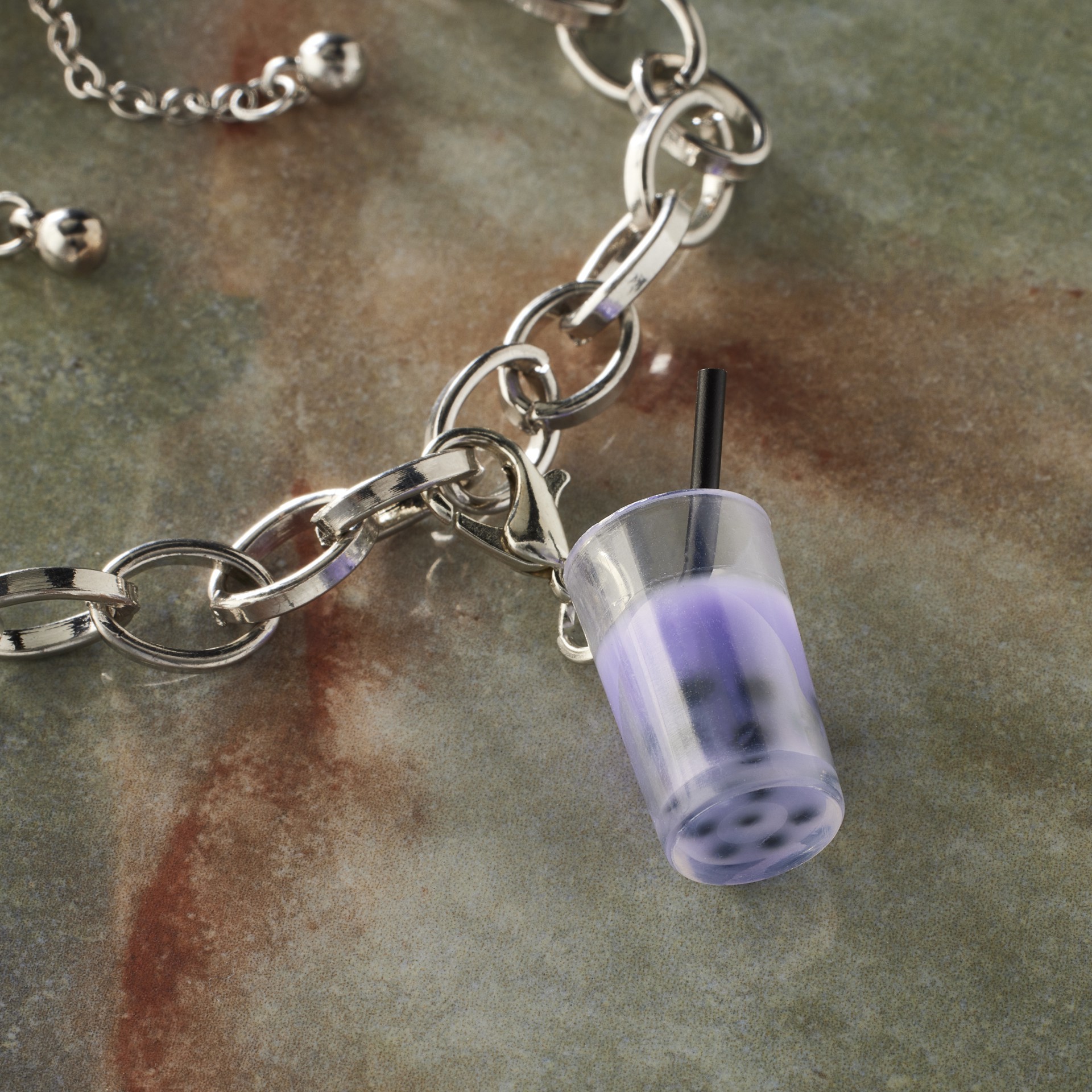 slide 2 of 3, Purple Boba Tea Charm By Bead Landing, 11 mm charm size