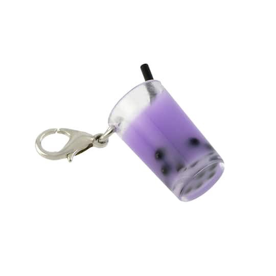 slide 1 of 3, Purple Boba Tea Charm By Bead Landing, 11 mm charm size