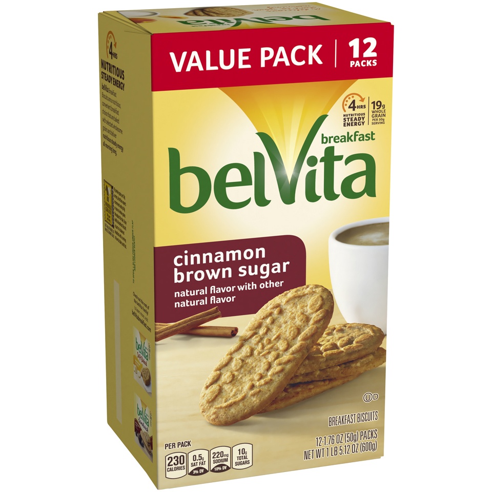 slide 3 of 7, Nabisco Belvita Belvita Cinnamon Brown Sugar Breakfast Biscuits 12-1.76 Oz. Packs, 21.12 oz