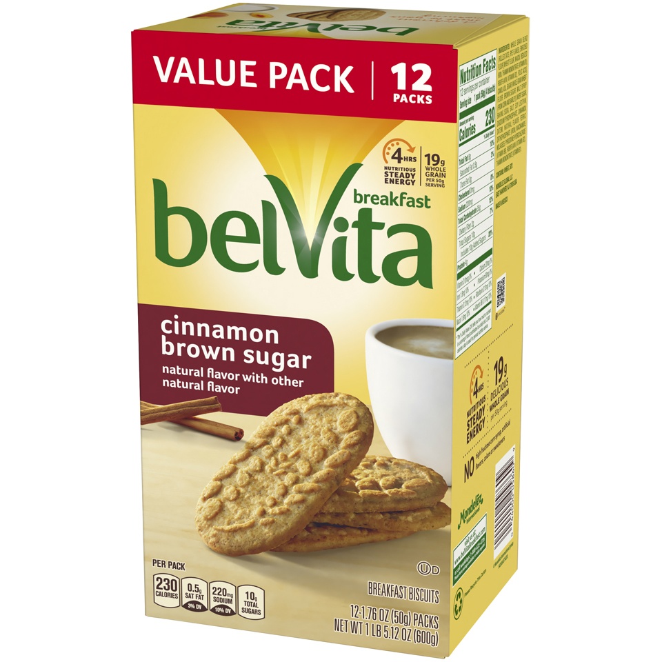 slide 4 of 7, Nabisco Belvita Belvita Cinnamon Brown Sugar Breakfast Biscuits 12-1.76 Oz. Packs, 21.12 oz