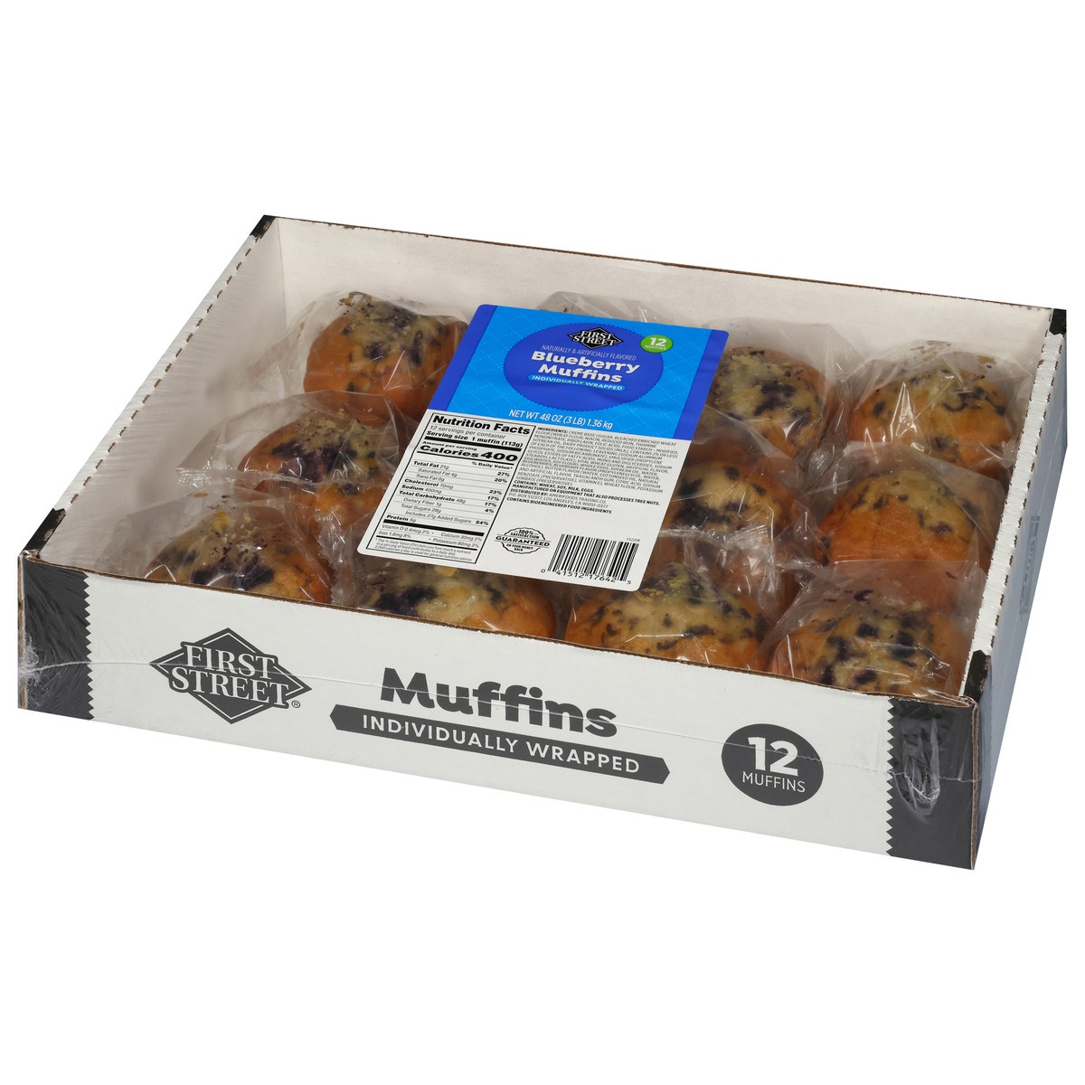 slide 12 of 13, First Street Iw Blueberry Muffin, 48 oz