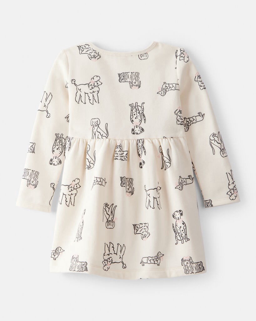 slide 3 of 3, Carter's Carters Toddler Girl DayDream Fleece Puppy Knit Dress - Ivory Cream 3T, 1 ct