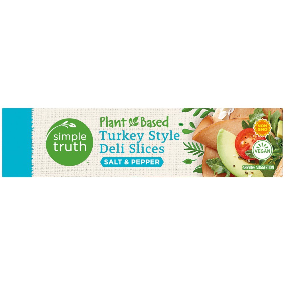 slide 3 of 4, Simple Truth Plantbased Salt Pepper Turkey Style Deli Slices Box, 5.5 oz