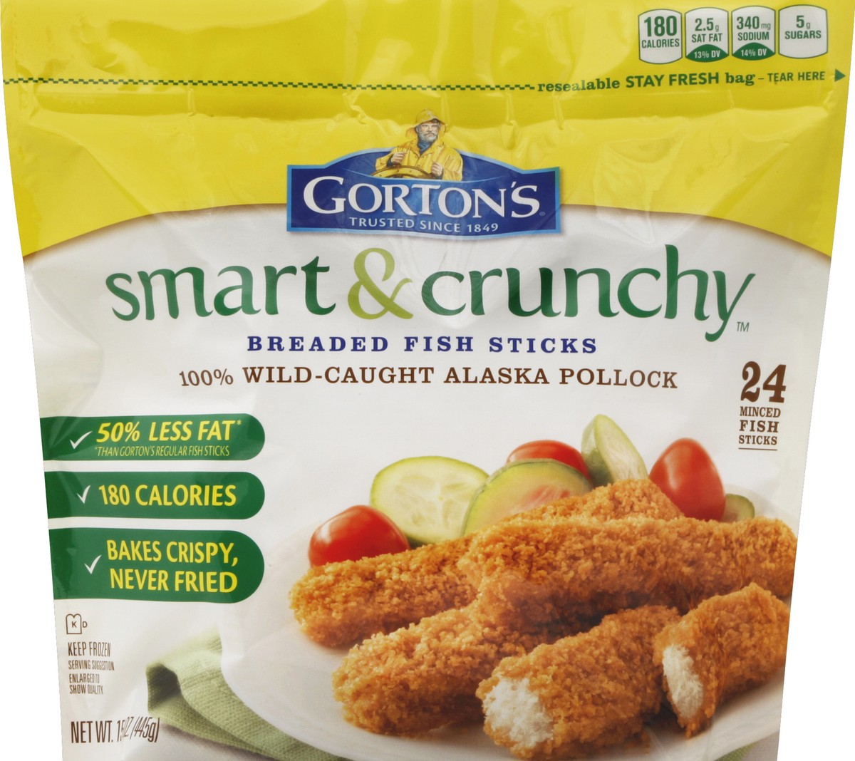 slide 3 of 3, Gorton's Smart & Crunchy Fish Sticks, 15.7 oz