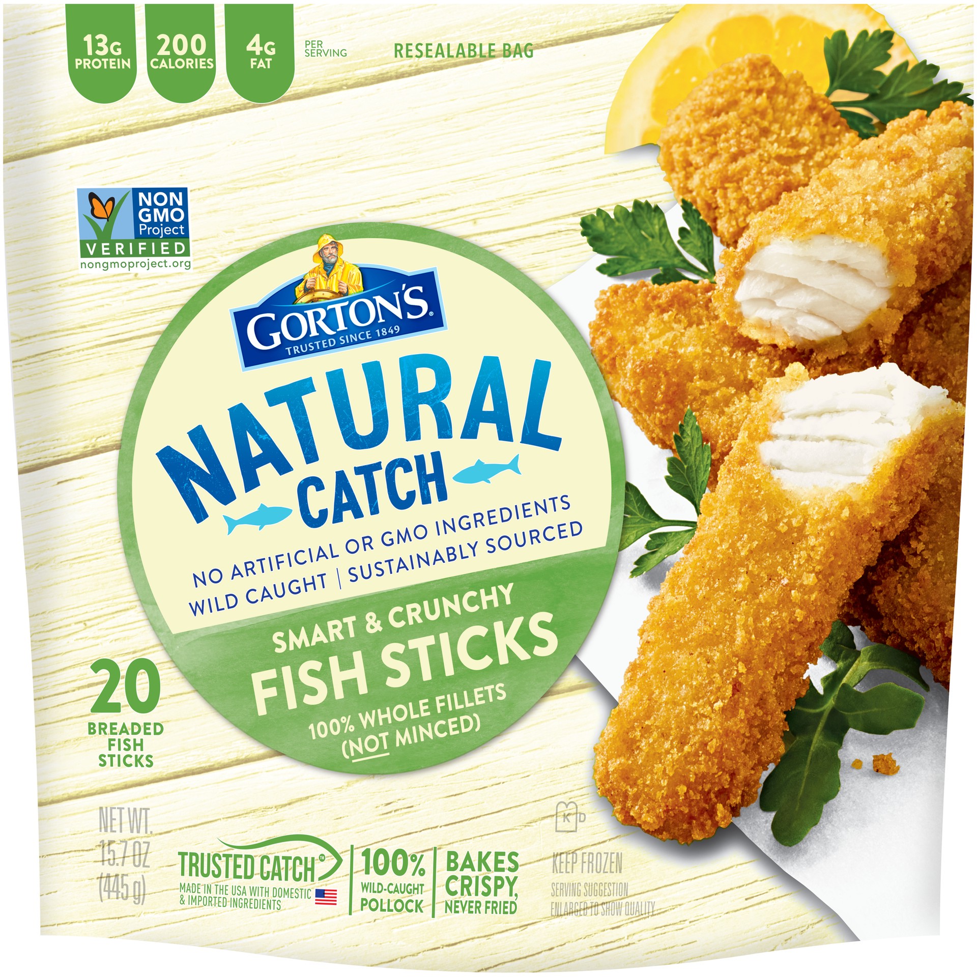 slide 1 of 3, Gorton's Smart & Crunchy Fish Sticks, 15.7 oz