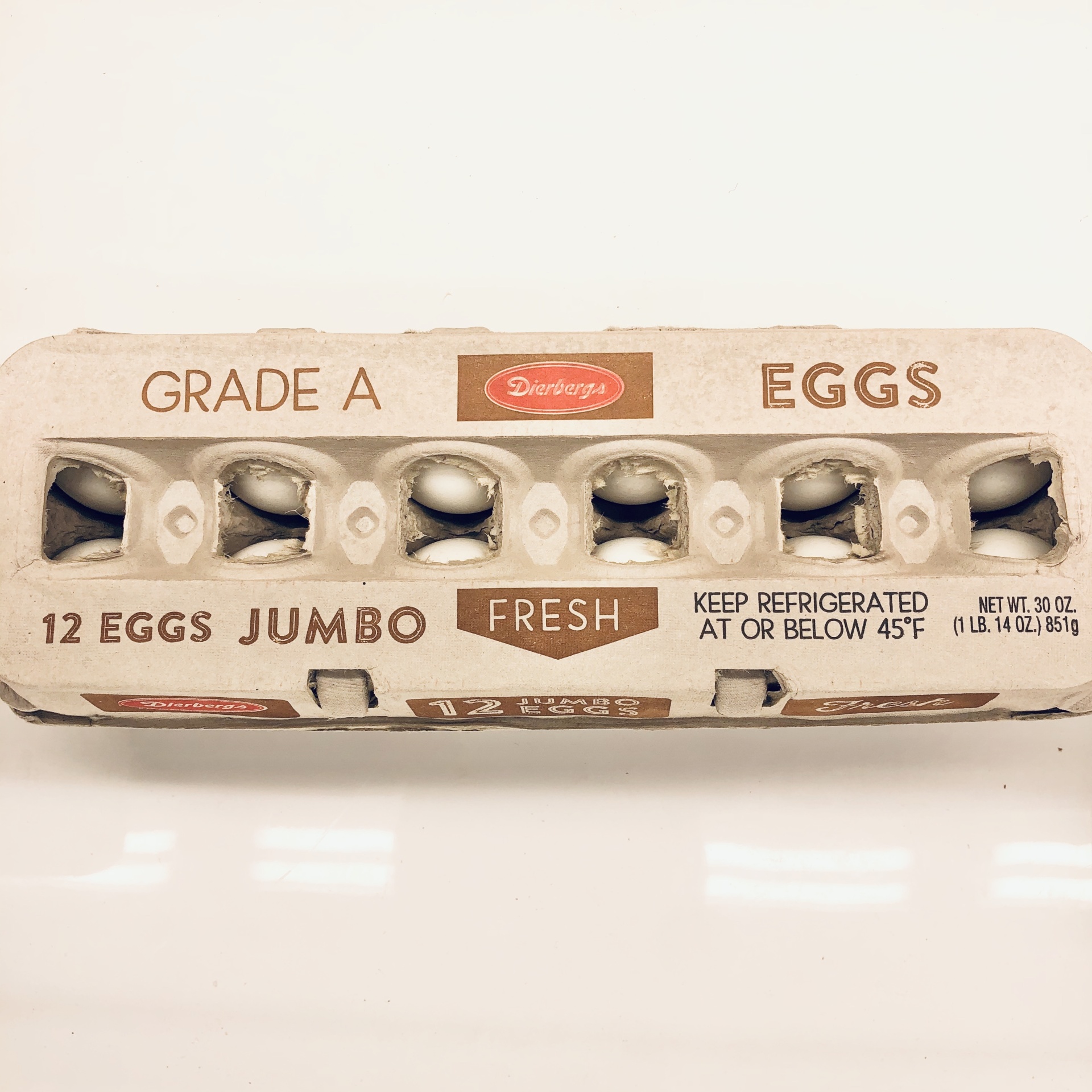 slide 1 of 1, Dierbergs Jumbo Grade A Eggs, 12 ct