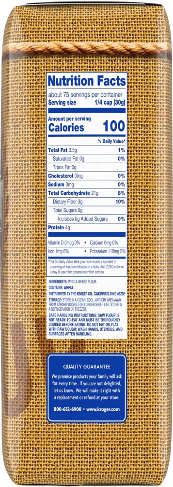 slide 2 of 4, Kroger Traditional Whole Wheat Flour, 5 lb