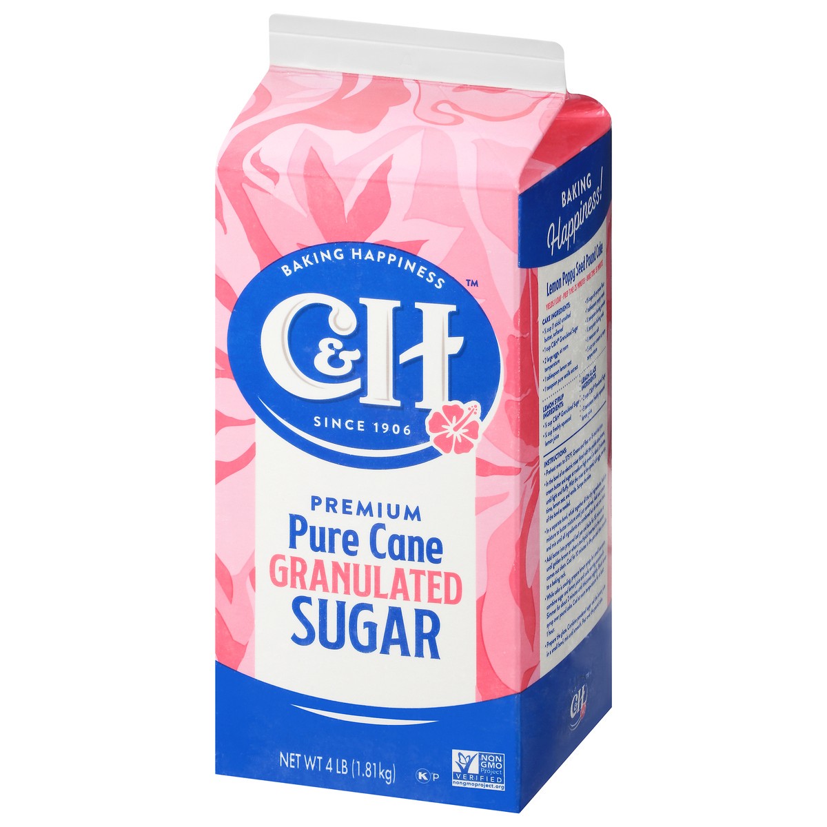slide 3 of 9, C&H Premium Pure Cane Granulated Sugar 4 lb Carton, 4 lb
