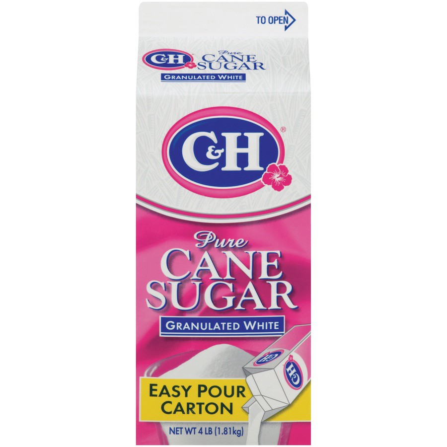 slide 1 of 9, C&H Premium Pure Cane Granulated Sugar 4 lb Carton, 4 lb