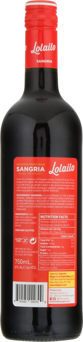 slide 8 of 9, Lolailo Red Sangria 750 ml, 1 ct