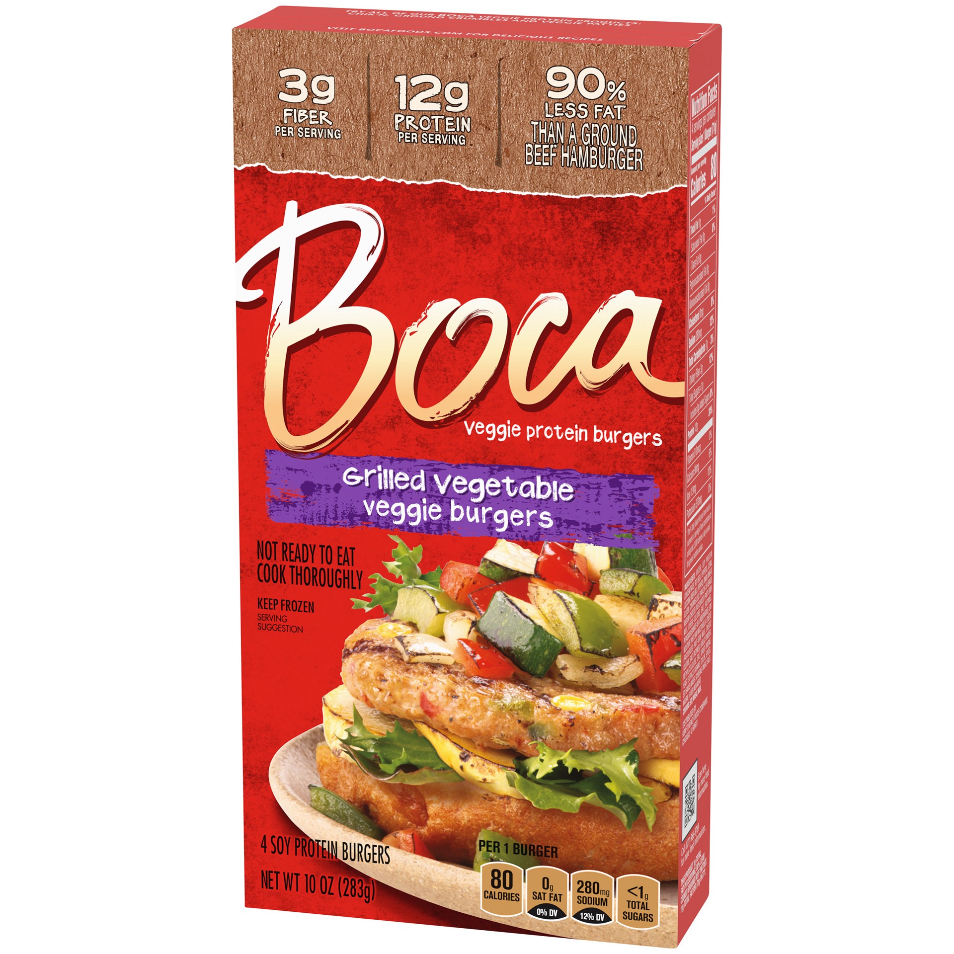 slide 5 of 5, BOCA Grilled Vegetable Veggie Burgers, 4 ct Box, 4 ct