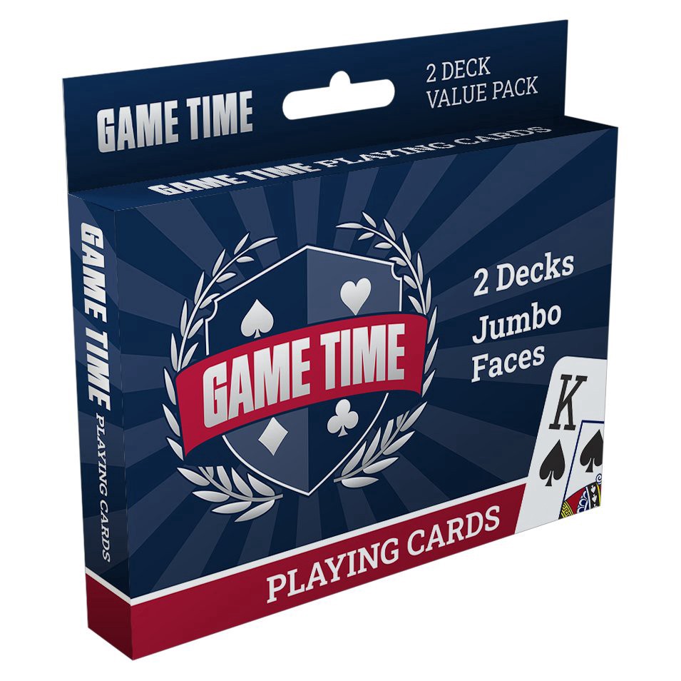 slide 1 of 1, Game Time Jumbo Faces Playing Cards, 2 ct