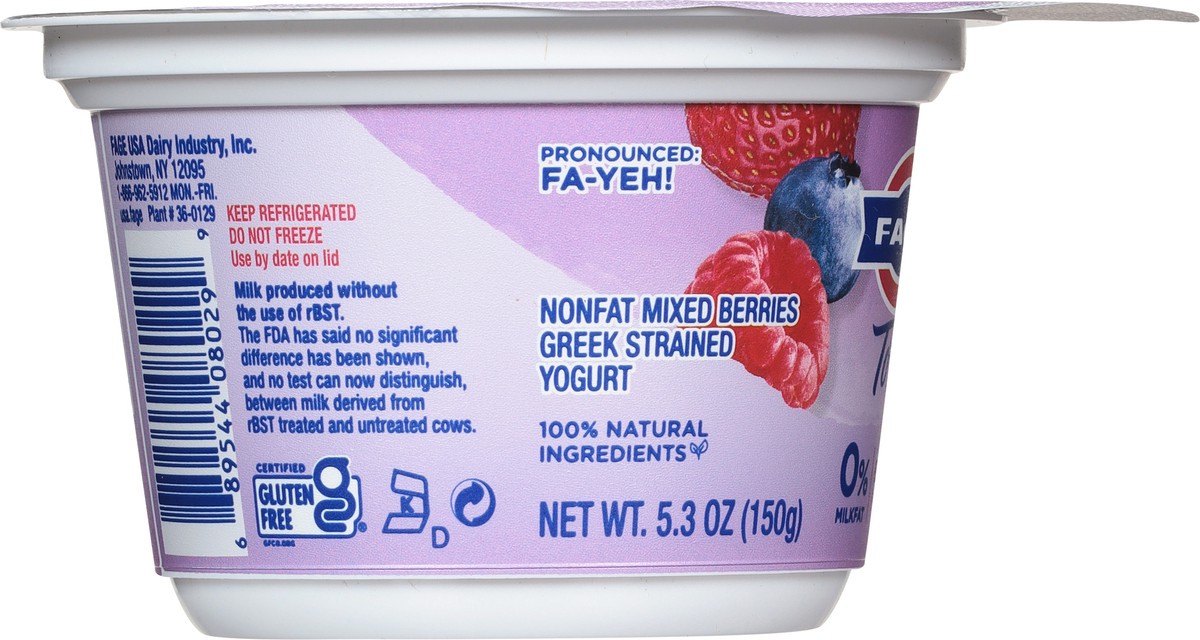 slide 7 of 9, Fage Total Greek Strained Nonfat Mixed Berries Yogurt 5.3 oz, 5.3 oz