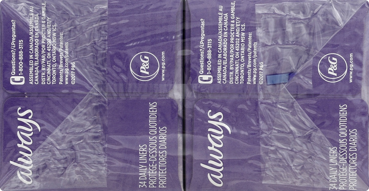 slide 2 of 7, Always Dri-Liners Pantiliners Extra Long Unscented Double Pack, 68 ct