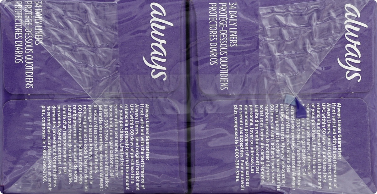 slide 4 of 7, Always Dri-Liners Pantiliners Extra Long Unscented Double Pack, 68 ct