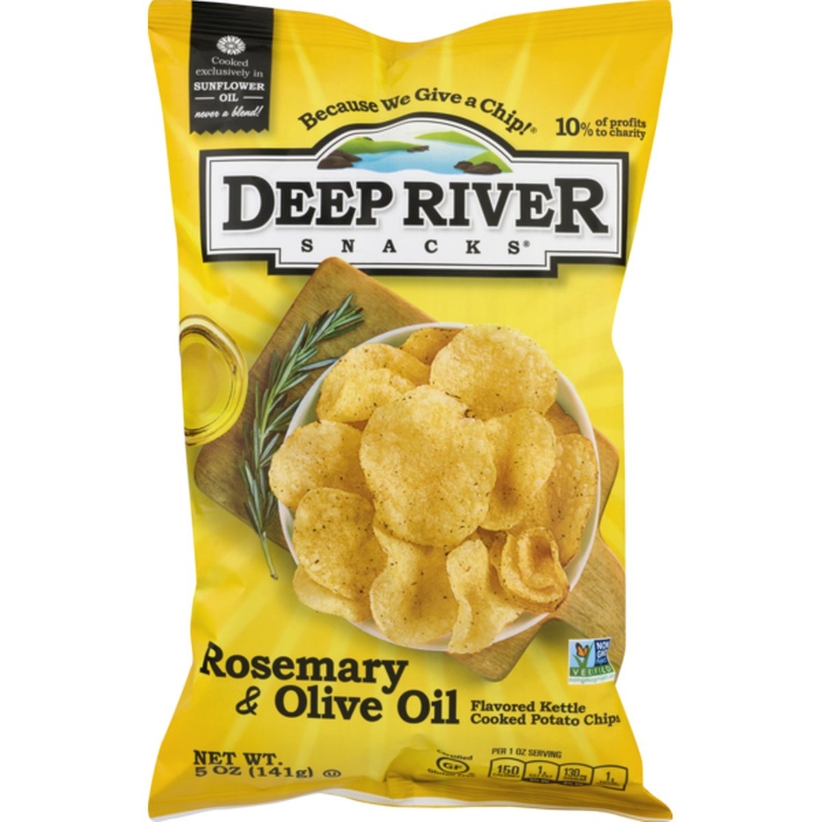 slide 1 of 1, Deep River Snacks Rosemary & Olive Oil Potato Chips, 5 oz