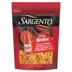 Sargento Frank's Red Hot Shredded Cheddar Cheese 7 oz