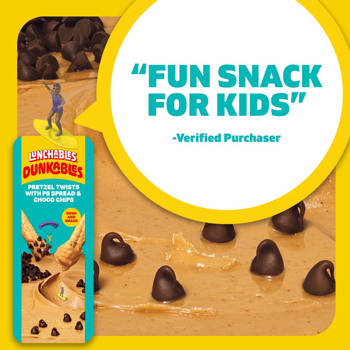 slide 6 of 29, Lunchables Dunkables Pretzel Twists with PB Spread & Choco Chips, 2 oz Tray, 2 oz