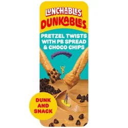 Lunchables Dunkables Pretzel Twists with PB Spread & Choco Chips, 2 oz Tray