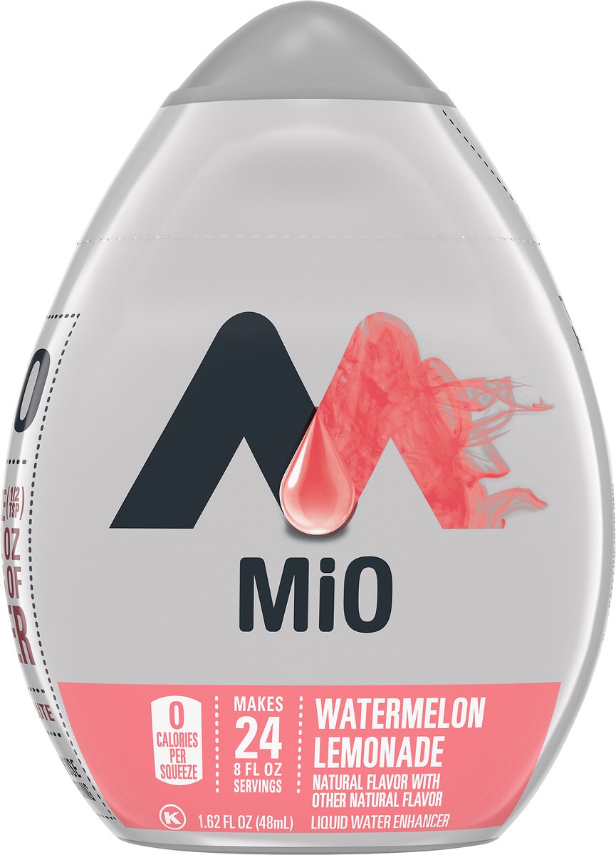 slide 9 of 9, mio Watermelon Lemonade Flavored with other natural flavor Liquid Water Enhancer, 1.62 fl oz Bottle, 1.62 fl oz