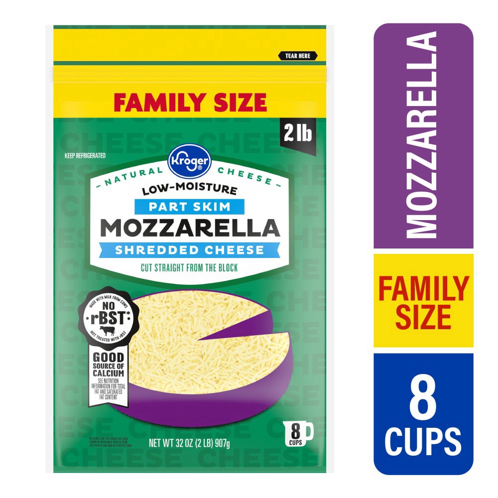 slide 1 of 3, Kroger Mozzarella Shredded Cheese, 32 oz